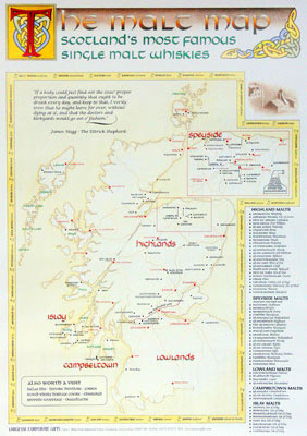 Malt Whisky Map of Scotland